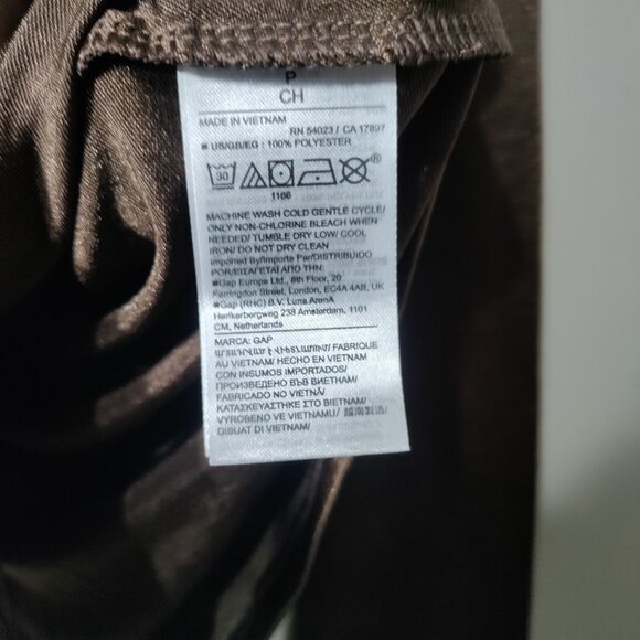 Gap Long Sleeve Button Front Blouse Metallic Brown Size Small New - Picture 5 of 9